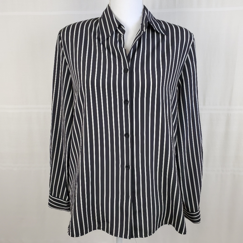 Vintage 80s long sleeve oversized striped blouse